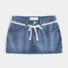 Lace Tie Denim Mini Skort Lace Tie Denim Mini Skort