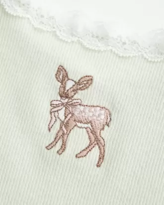 Lace Trim Deer Graphic Tank Lace Trim Deer Graphic Tank