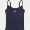 Lace Trim Dog Graphic Tank Lace Trim Dog Graphic Tank