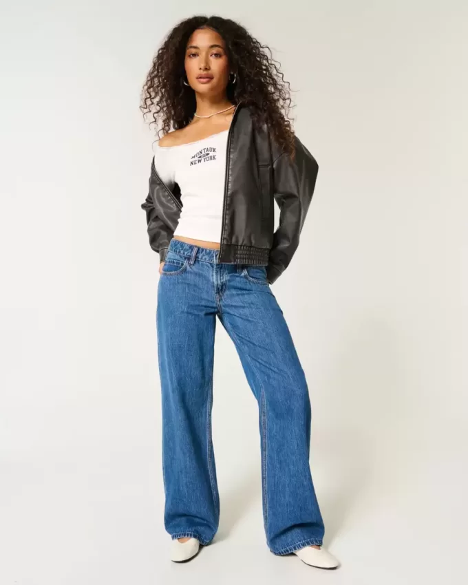 Lace Trim Off-the-Shoulder Montauk Graphic Tee