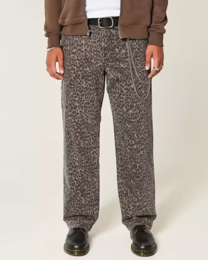 Leopard Print Baggy Painter Jeans Leopard Print Baggy Painter Jeans