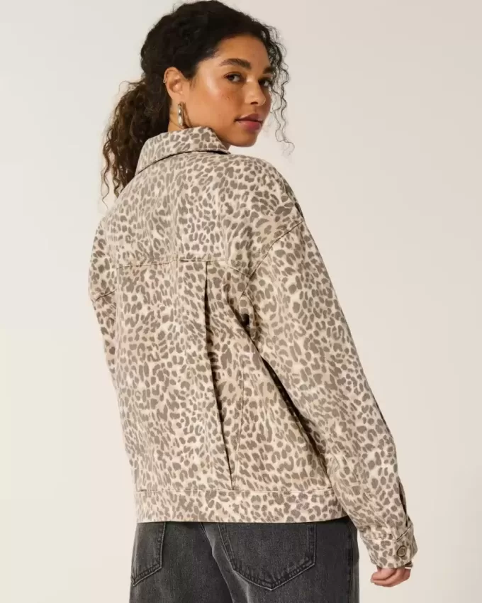 Leopard Print Denim Jacket Leopard Print Denim Jacket
