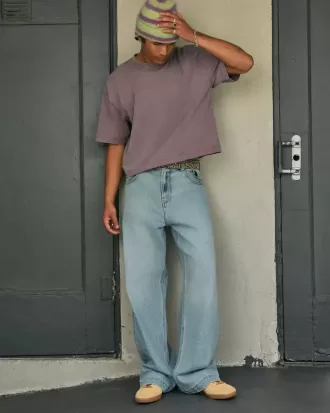 Light Wash Astronaut Graphic Super Baggy Jeans Light Wash Astronaut Graphic Super Baggy Jeans