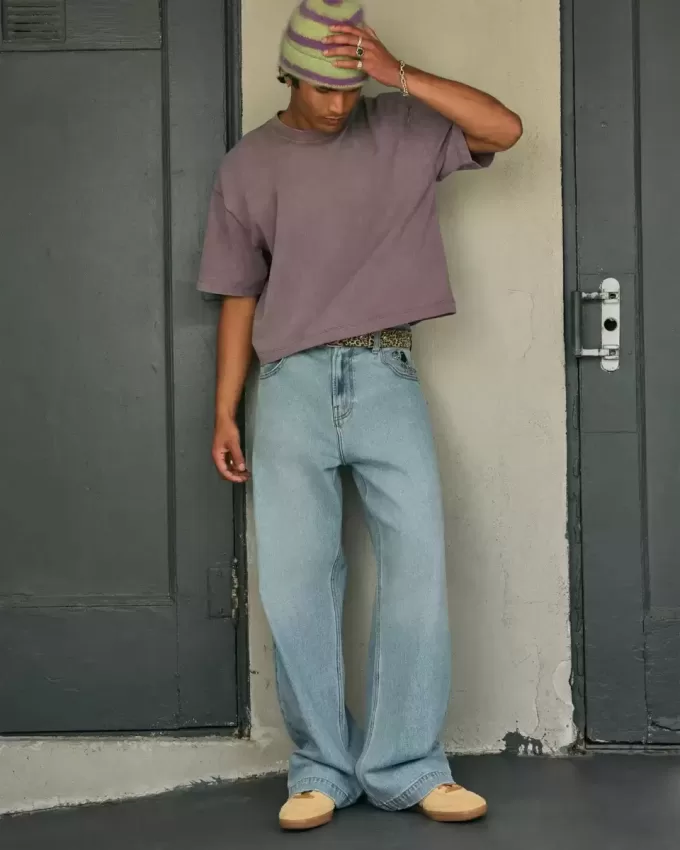 Light Wash Astronaut Graphic Super Baggy Jeans Light Wash Astronaut Graphic Super Baggy Jeans