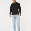 Light Wash Athletic Skinny Jeans