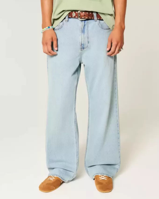 Light Wash Baggy Bootcut Jeans Light Wash Baggy Bootcut Jeans