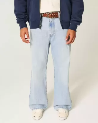 Light Wash Baggy Bootcut Jeans