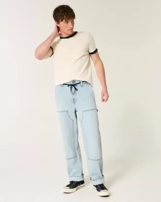 Light Wash Baggy Carpenter Jeans