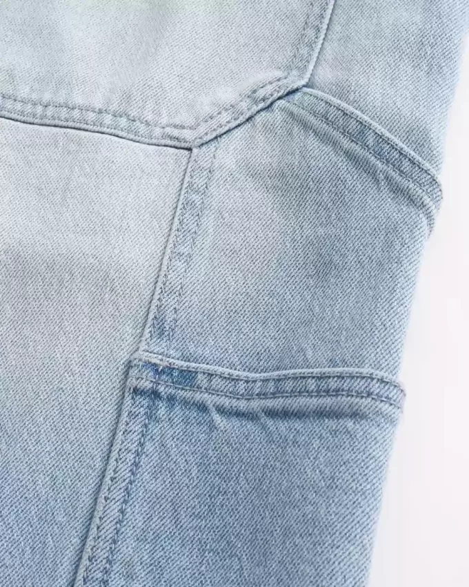 Light Wash Baggy Denim Painter Shorts Light Wash Baggy Denim Painter Shorts