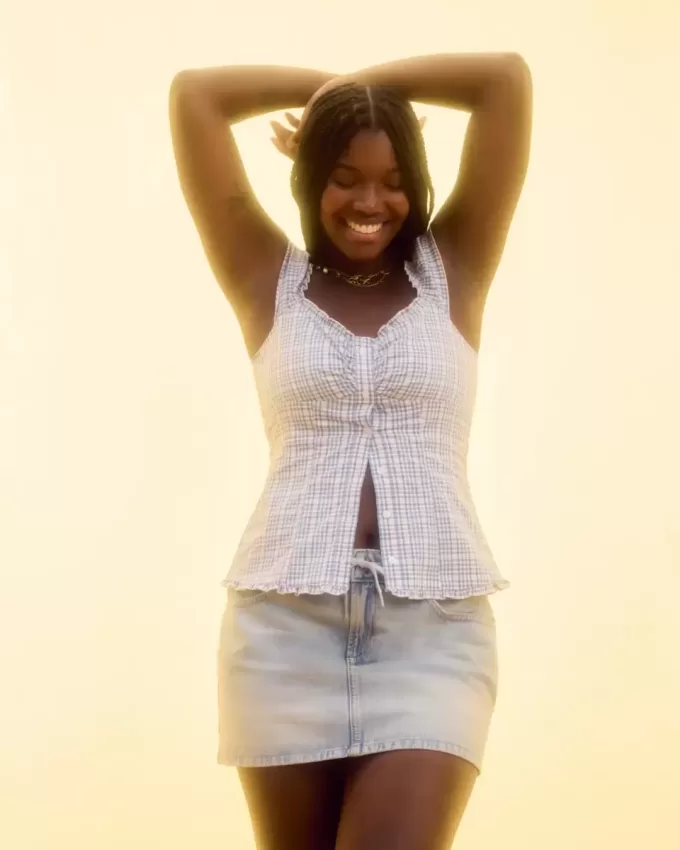 Light Wash Denim Mini Skort Light Wash Denim Mini Skort