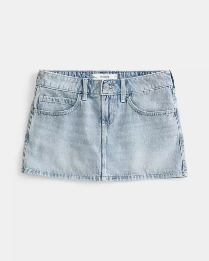 Light Wash Denim Mini Skort Light Wash Denim Mini Skort