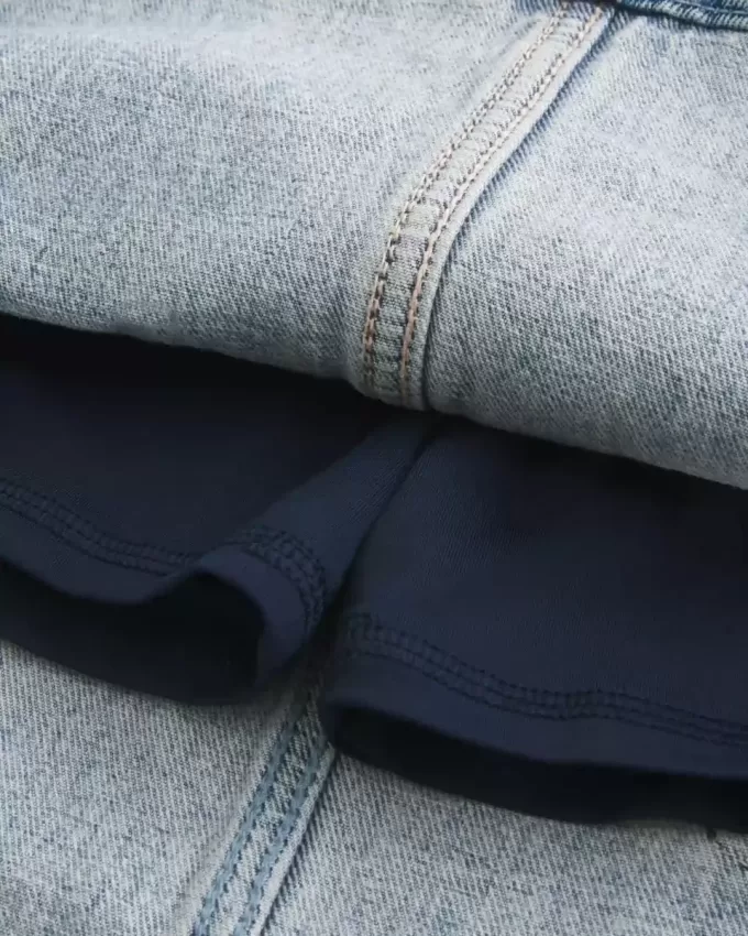 Light Wash Denim Mini Skort Light Wash Denim Mini Skort