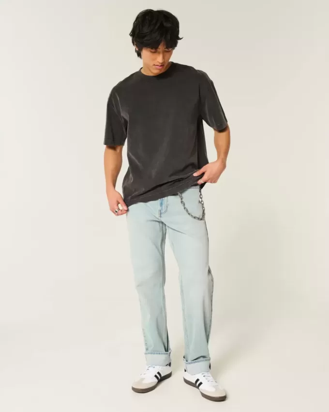 Light Wash Downforce Racing Graphic Loose Jeans Light Wash Downforce Racing Graphic Loose Jeans