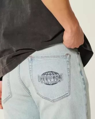 Light Wash Downforce Racing Graphic Loose Jeans