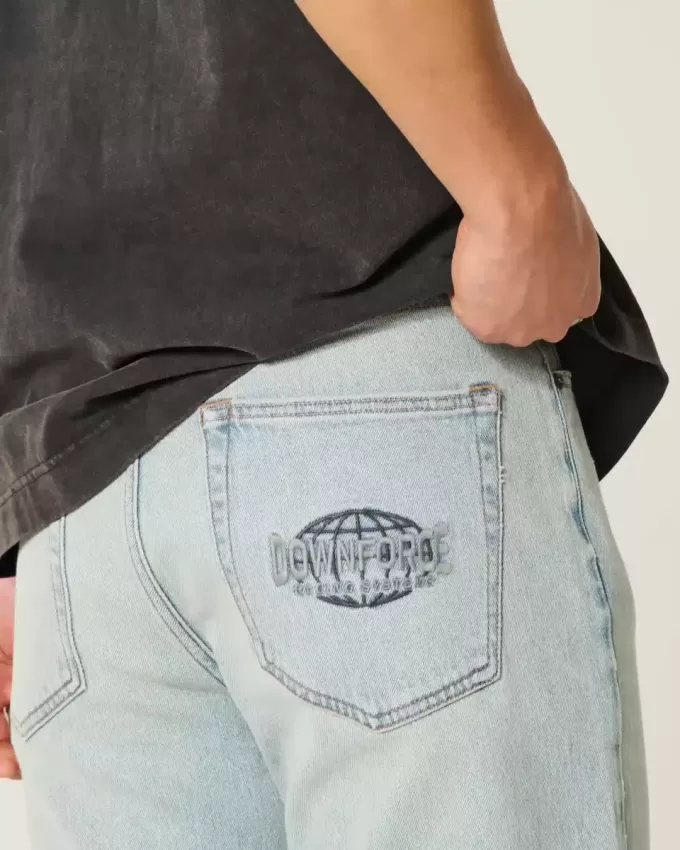 Light Wash Downforce Racing Graphic Loose Jeans Light Wash Downforce Racing Graphic Loose Jeans