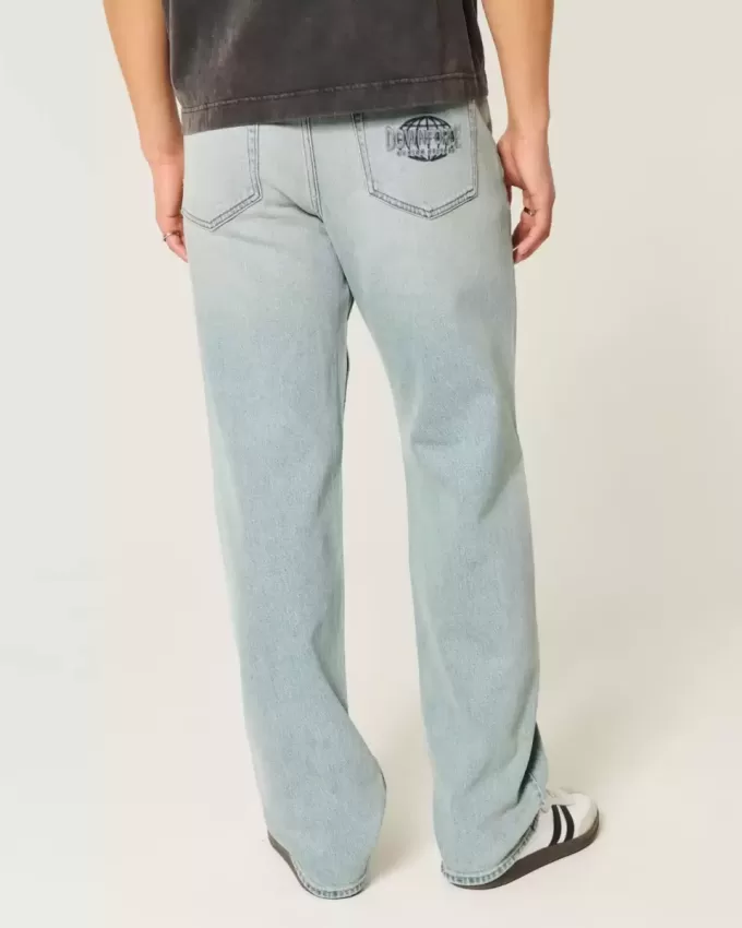 Light Wash Downforce Racing Graphic Loose Jeans Light Wash Downforce Racing Graphic Loose Jeans