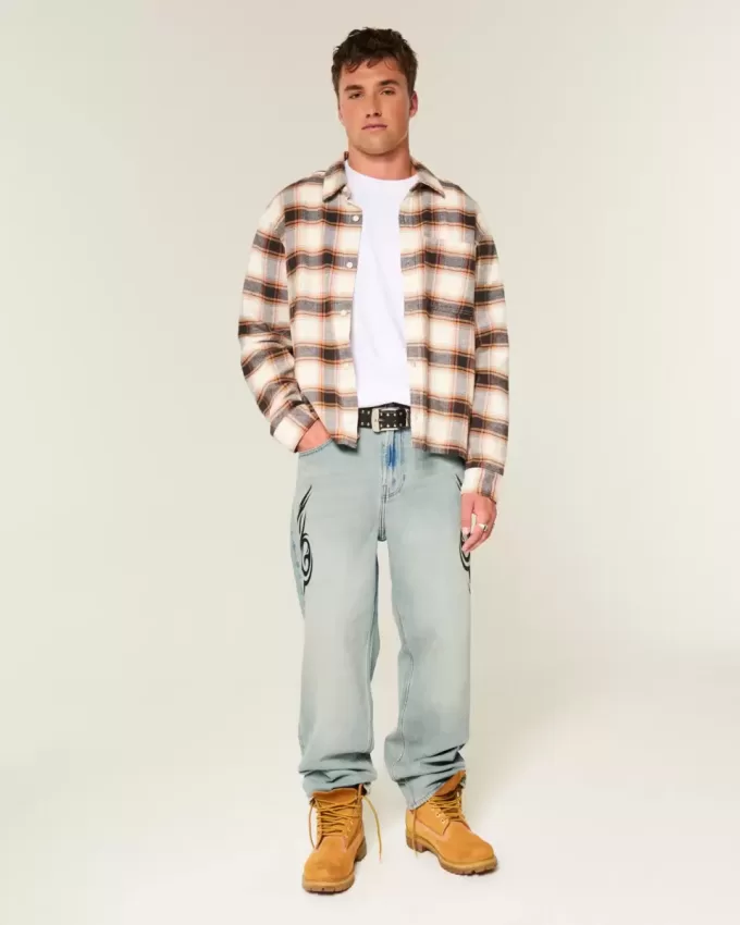 Light Wash Graphic Baggy Jeans Light Wash Graphic Baggy Jeans