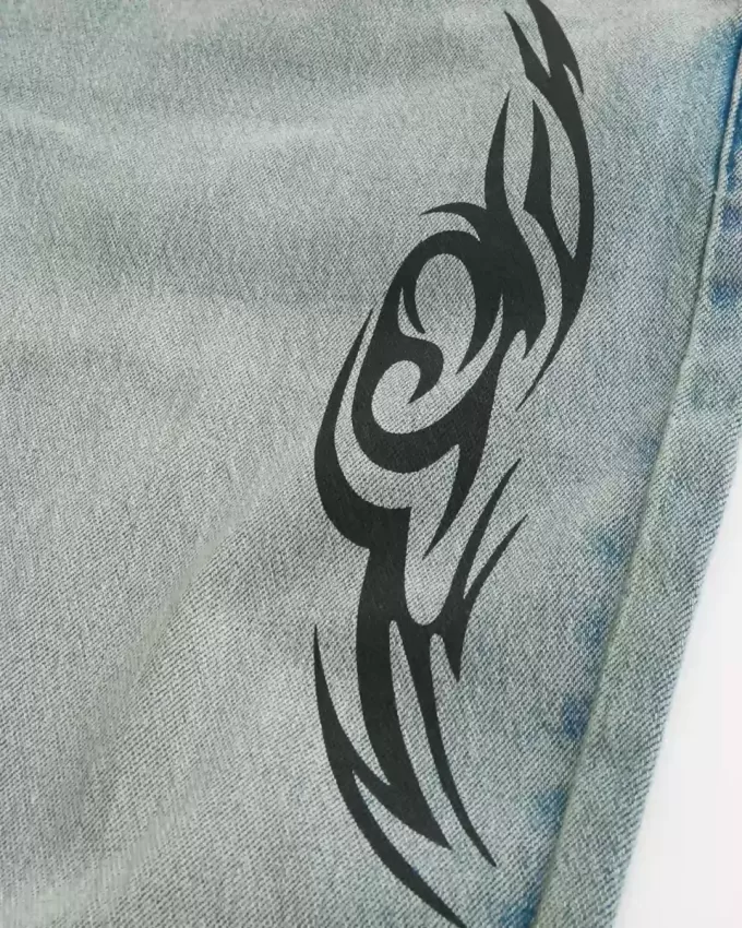 Light Wash Graphic Baggy Jeans Light Wash Graphic Baggy Jeans