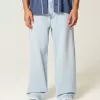 Light Wash New York Graphic Super Baggy Jeans Light Wash New York Graphic Super Baggy Jeans