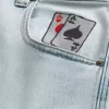Light Wash Playing Card Graphic Skater Baggy Jeans Light Wash Playing Card Graphic Skater Baggy Jeans