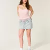Light Wash Shoelace Denim Mini Skort Light Wash Shoelace Denim Mini Skort