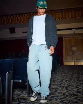 Light Wash Skater Baggy Jeans