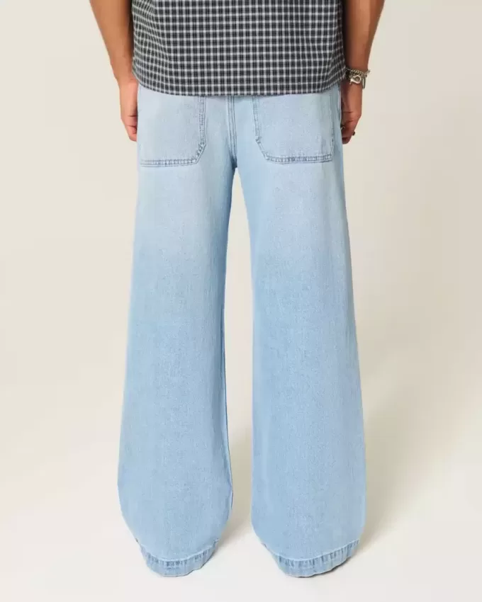 Light Wash Spider Graphic Super Baggy Jeans Light Wash Spider Graphic Super Baggy Jeans