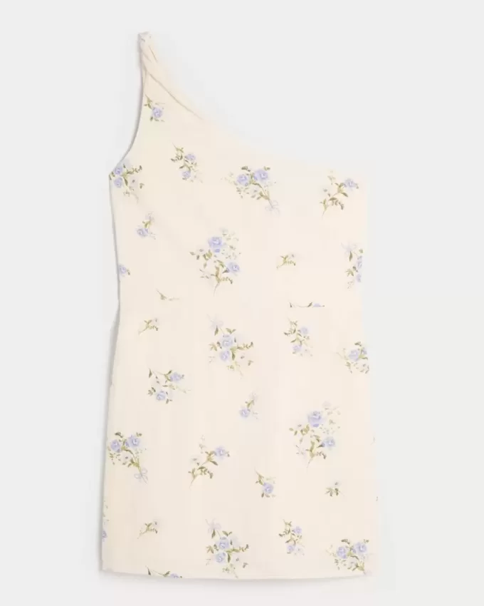 Linen-Blend Asymmetrical Mini Dress Linen-Blend Asymmetrical Mini Dress