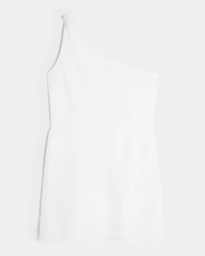 Linen-Blend Asymmetrical Mini Dress Linen-Blend Asymmetrical Mini Dress