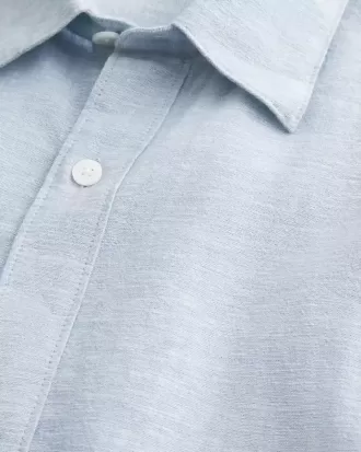 Linen-Blend Button-Through Shirt