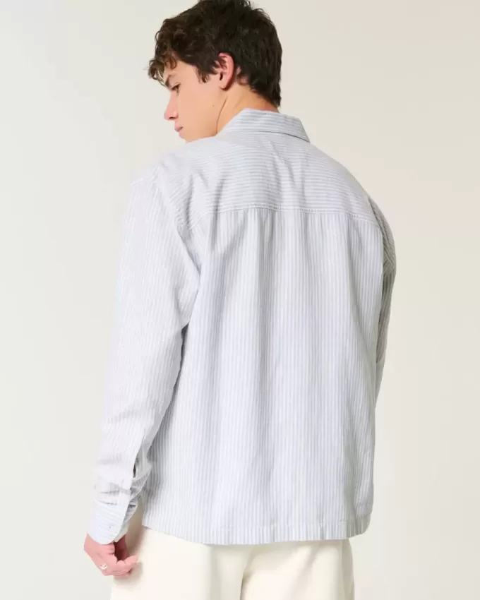 Linen-Blend Button-Through Shirt Linen-Blend Button-Through Shirt