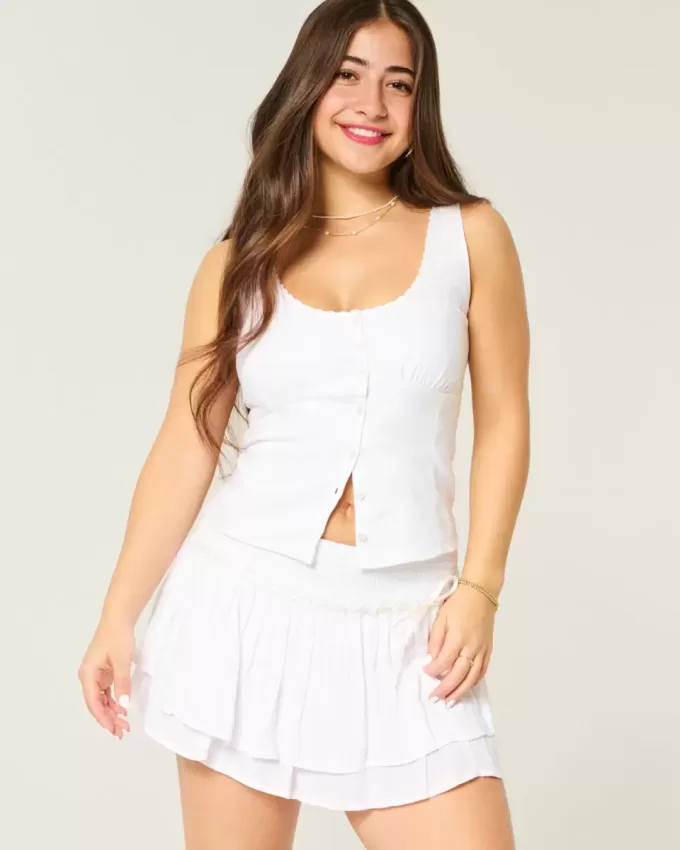 Linen Blend Button-Through Top Linen Blend Button-Through Top