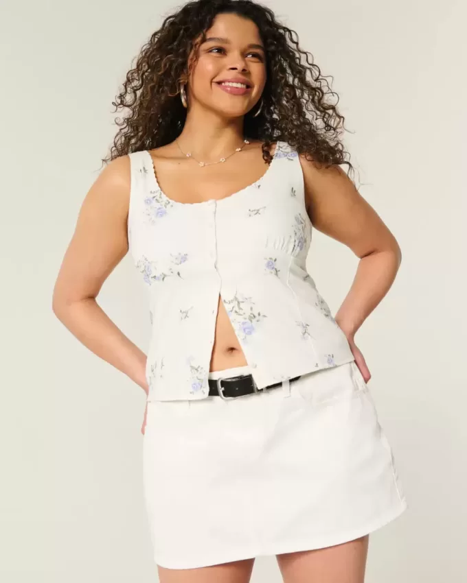 Linen Blend Button-Through Top Linen Blend Button-Through Top