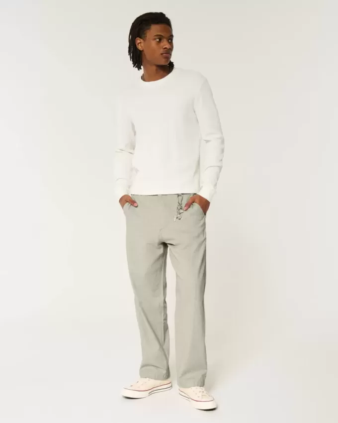 Linen-Blend Flex-Waist Baggy Pants Linen-Blend Flex-Waist Baggy Pants