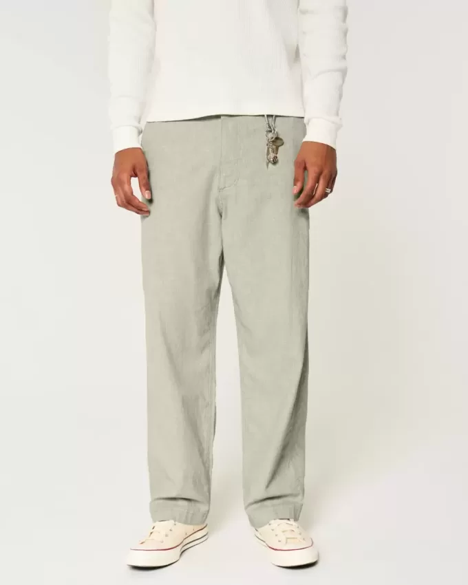 Linen-Blend Flex-Waist Baggy Pants Linen-Blend Flex-Waist Baggy Pants