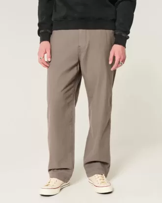 Linen-Blend Flex Waist Baggy Pants