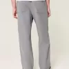 Linen-Blend Flex Waist Baggy Pants