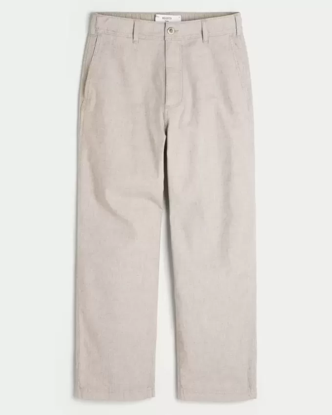 Linen-Blend Flex Waist Baggy Pants Linen-Blend Flex Waist Baggy Pants