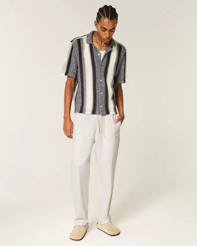 Linen-Blend Loose Pull-On Pants Linen-Blend Loose Pull-On Pants