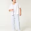 Linen-Blend Loose Pull-On Pants