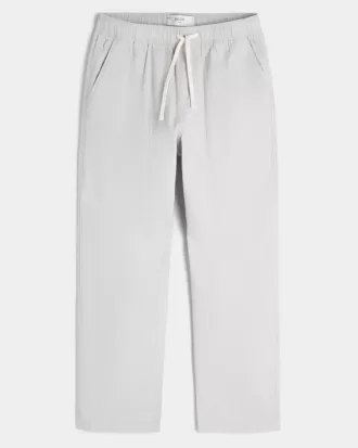 Linen-Blend Loose Pull-On Pants