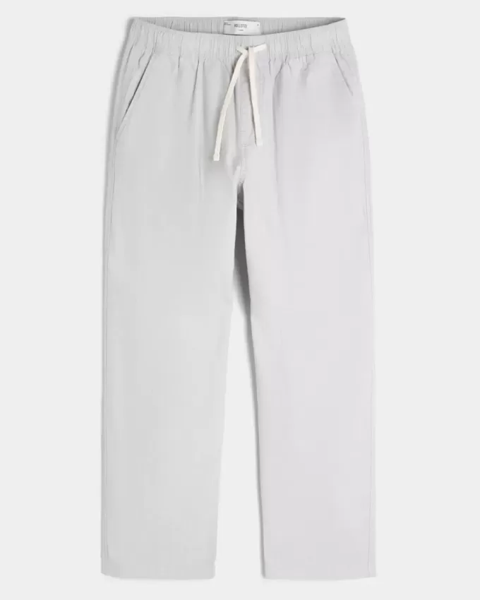 Linen-Blend Loose Pull-On Pants