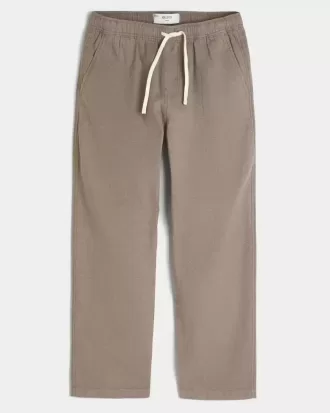 Linen-Blend Loose Pull-On Pants