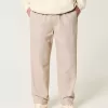 Linen-Blend Loose Pull-On Pants