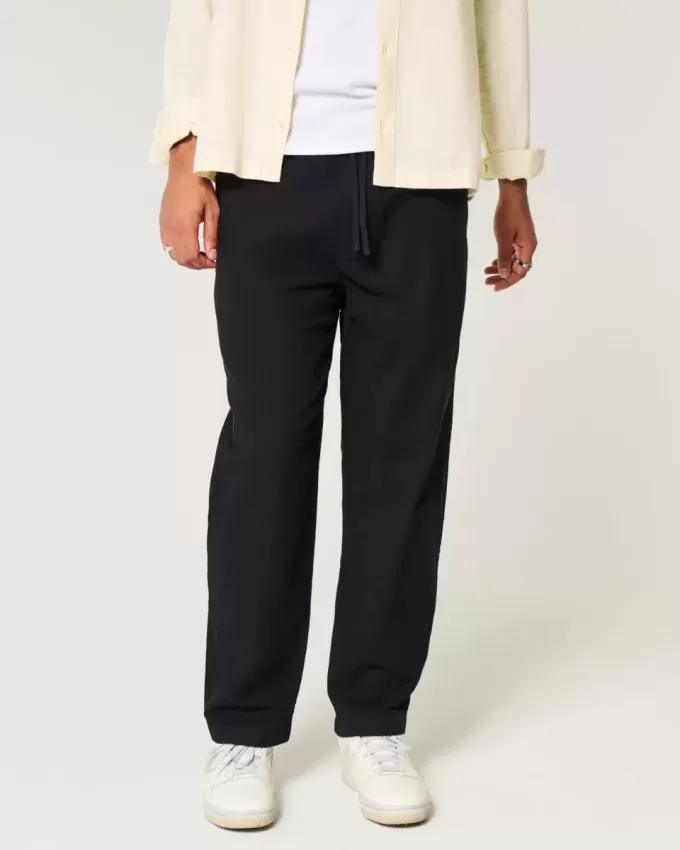Linen-Blend Loose Pull-On Pants Linen-Blend Loose Pull-On Pants