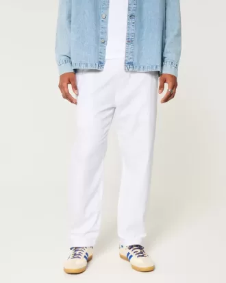 Linen-Blend Loose Pull-On Pants