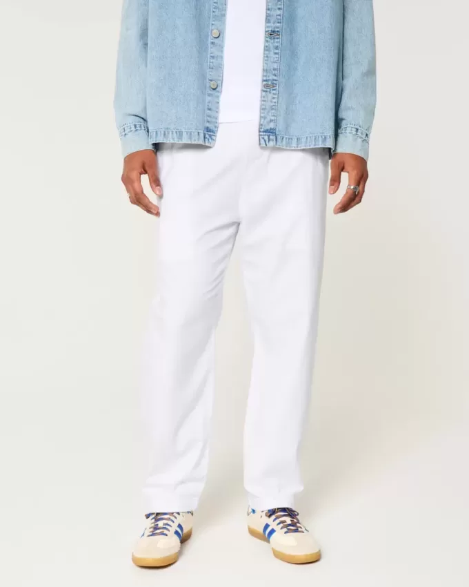 Linen-Blend Loose Pull-On Pants Linen-Blend Loose Pull-On Pants