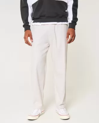 Linen-Blend Loose Pull-On Pants