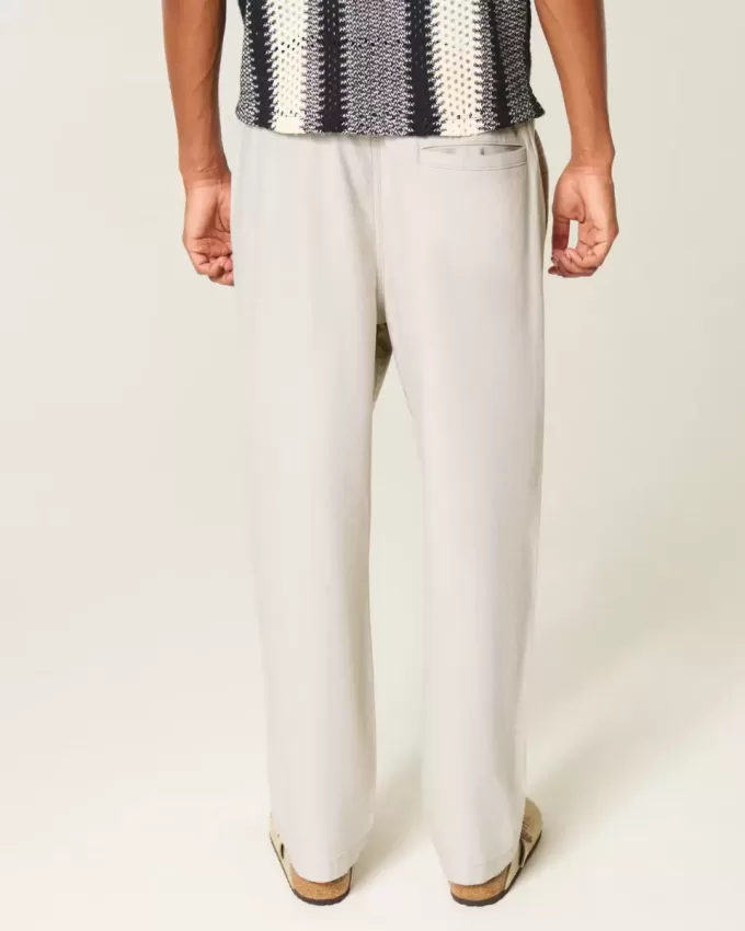 Linen-Blend Loose Pull-On Pants Linen-Blend Loose Pull-On Pants