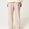 Linen-Blend Loose Pull-On Pants